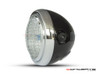 6" Gloss Black & Chrome + Mesh Grill Metal Classic Headlight - Emarked