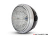 7.5" Gloss Black & Chrome + Mesh Grill Metal Classic Headlight - DOT