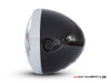 7.5" Gloss Black & Chrome + Prison Grill Metal Classic Headlight