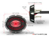 2" Micro Oval CNC Machined Billet Aluminium LED Stop / Tail Light
