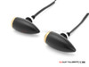 MAX Black + Brass Machined Alum Micro Bullet LED Indicators / Turn Signals