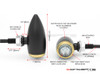 MAX Black + Brass Machined Alum Micro Bullet LED Indicators / Turn Signals