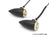 MAX Black + Brass Machined Alum Micro Bullet LED Indicators / Turn Signals