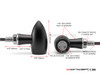 MAX LADZ Black CNC Machined Alum Mini LED Indicators / Turn Signals + Running Lights