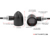 MAX "DERBY" Black CNC Machined Alum Classic Mini LED Indicators / Turn Signals