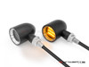 MAX "DERBY" Black + Natural CNC Machined Alum Classic Mini LED Indicators / Turn Signals