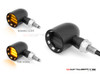 MAX "DERBY" Black + Contrast CNC Machined Alum Classic Mini LED Indicators / Turn Signals