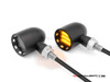 MAX "DERBY" Black + Contrast CNC Machined Alum Classic Mini LED Indicators / Turn Signals