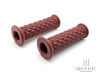 Brown Diamond Cafe Racer Style Hand Grips - 7/8" (22mm)