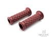 Brown Diamond Cafe Racer Style Hand Grips - 7/8" (22mm)