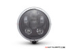 5.75" Bates Style LED Six Projector Gloss Black + Chrome Metal Headlight