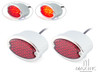 Classic Chrome Metal Oval LED Stop / Tail Lights - Pair