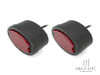 Classic Matte Black Metal Oval LED Stop / Tail Lights - Pair