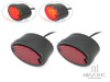 Classic Matte Black Metal Oval LED Stop / Tail Lights - Pair