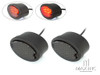 Classic Matte Black Metal Oval Smoked Lens LED Stop / Tail Lights - Pair