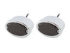 Classic Chrome Metal Oval Smoked Lens LED Stop / Tail Lights - Pair