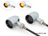 MAX "DERBY" Chrome + Black CNC Machined Alum Classic Mini LED Indicators / Turn Signals