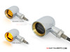MAX "DERBY" Chrome + Brass CNC Machined Alum Classic Mini LED Indicators / Turn Signals