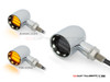 MAX "DERBY" Chrome + Black Contrast CNC Machined Alum Classic Mini LED Indicators / Turn Signals