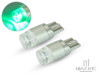 Green 12v / T10 W5W LED Projector Bulbs - Pair