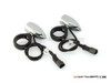 Chrome Aluminum Bullet Spot / Fog Lights + Complete Wiring Kit + Fork Clamps - 36/37mm