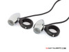 Chrome Aluminum Bullet Spot / Fog Lights + Complete Wiring Kit + Fork Clamps - 44/45mm