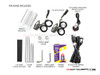 Chrome Aluminum Bullet Spot / Fog Lights + Complete Wiring Kit + Fork Clamps - 52/53mm