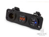 Universal Panel Mount 12v Socket + Twin USB + Voltmeter Power Supply