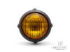 5.5" Black Alloy Vintage Style Headlight - Yellow Lens