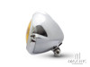 5.5" Polished Alloy Vintage Style Headlight - Yellow Lens
