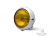 5.5" Polished Alloy Vintage Style Headlight - Yellow Lens