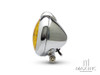 5" Chrome Metal Vintage Style Headlight - Yellow Lens