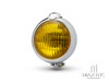 5" Chrome Metal Vintage Style Headlight - Yellow Lens