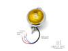 5" Chrome Metal Vintage Style Headlight - Yellow Lens