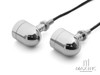 Chrome Alloy Custom Bobber Turn Signals / Indicators - Smoked Lens