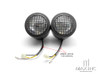 Black Universal Twin Metal Headlight + Mesh Grill - 12v / 35w