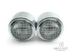 Chrome Universal Twin Metal Headlight + Mesh Grill - 12v / 35w