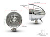 5" Chrome Metal Bottom Mount Custom Headlight - 55w