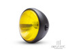 7.7" Matte Black Universal Metal Classic Yellow Lens Headlight