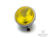7.7" Gloss Black + Chrome Universal Metal Classic Yellow Lens Headlight