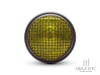 7.7" Matte Black Universal Metal Classic Yellow Lens Headlight + Mesh Grill
