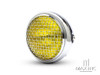 7.7" Chrome Universal Metal Classic Yellow Lens Headlight + Mesh Grill