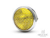 7.7" Chrome Universal Metal Classic Yellow Lens Headlight + Mesh Grill