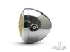 7.7" Chrome Universal Metal Classic Yellow Lens Headlight + Mesh Grill