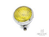 7.7" Chrome Universal Metal Classic Yellow Lens Headlight + Mesh Grill