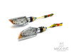 Chrome Orange Tip LED Turn Signals / Indicators - Emarked