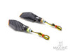 Carbon Pattern Orange Tip LED Turn Signals / Indicators - Emarked
