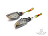 Carbon Pattern Orange Tip LED Turn Signals / Indicators - Emarked