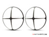 Cross Design 7" Black + Contrast Cut CNC Aluminum Headlight Guard Covers - Pair