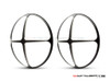 Cross Design 7" Black + Contrast Cut CNC Aluminum Headlight Guard Covers - Pair